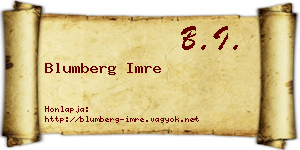 Blumberg Imre névjegykártya